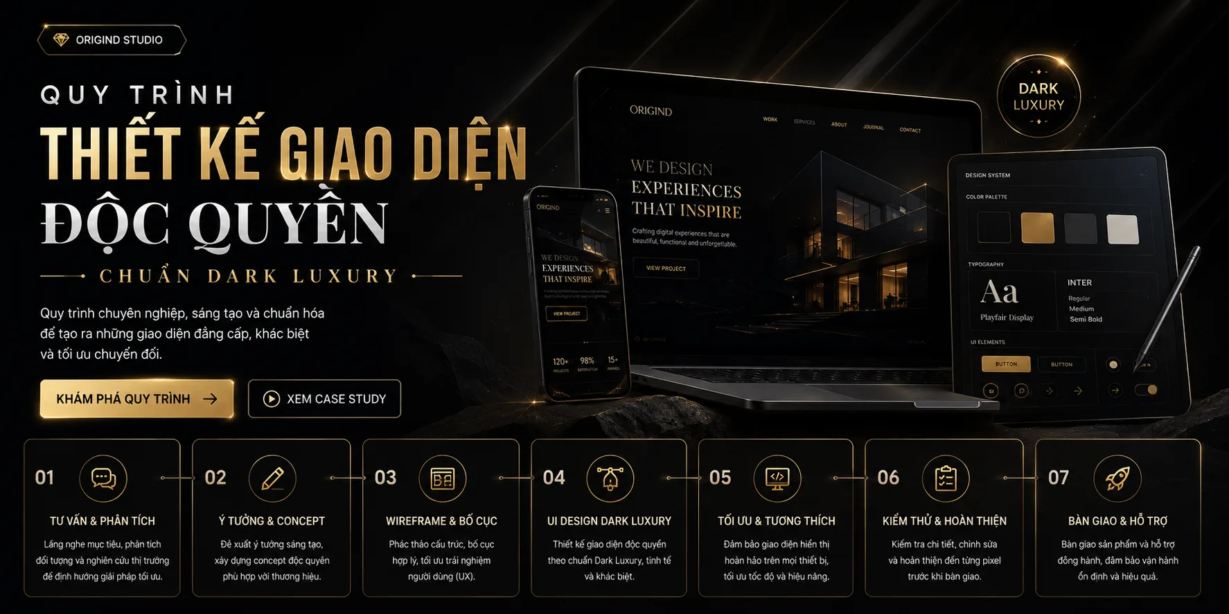 Thiết kế UI/UX Dark Luxury